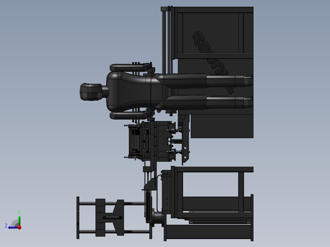 自动车床生产线右视图