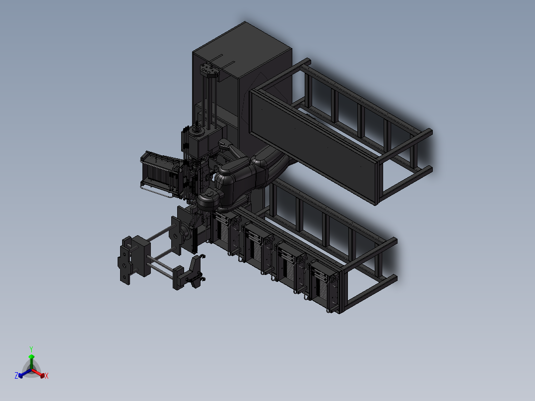 自动车床生产线正等轴测图