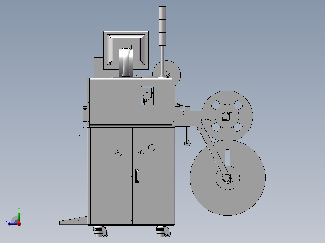 在线式电子元件检测编带包装机3D模型