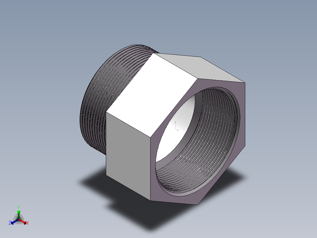 转接头-内外丝等径 DN65正等轴测图