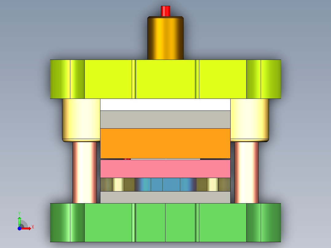 L形连接片冲孔落料模+弯曲模+说明书前视图