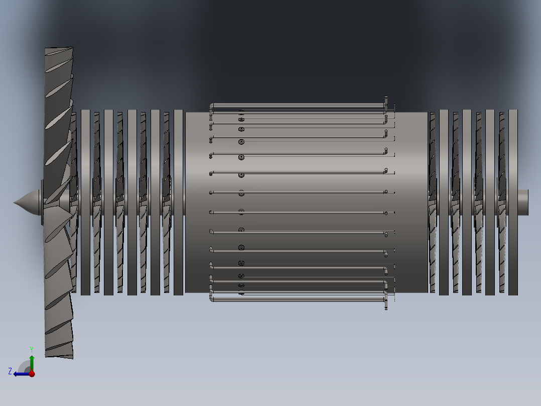 燃气轮机130---模型格式为 igs sw右视图