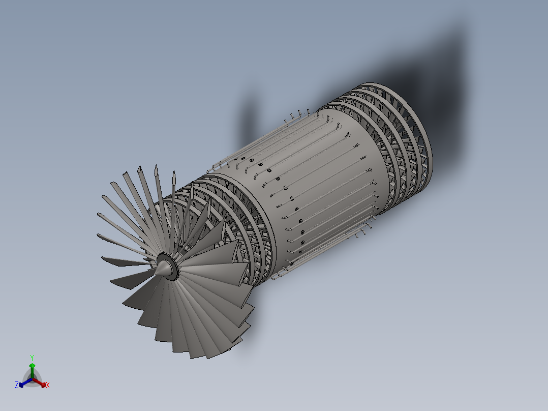 燃气轮机130---模型格式为 igs sw正等轴测图