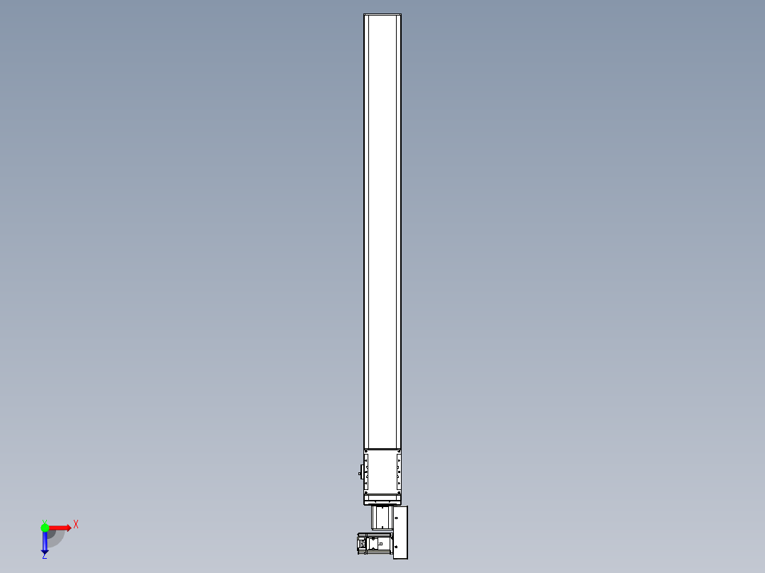 同步带全封闭直线模组TPA-HCB-105D-90-L1150-MR-Y-P20-N3俯视图