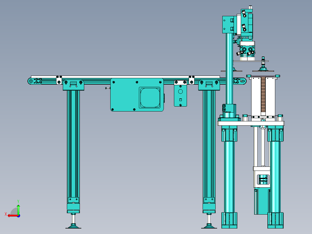 料仓固定式板块供料机构后视图
