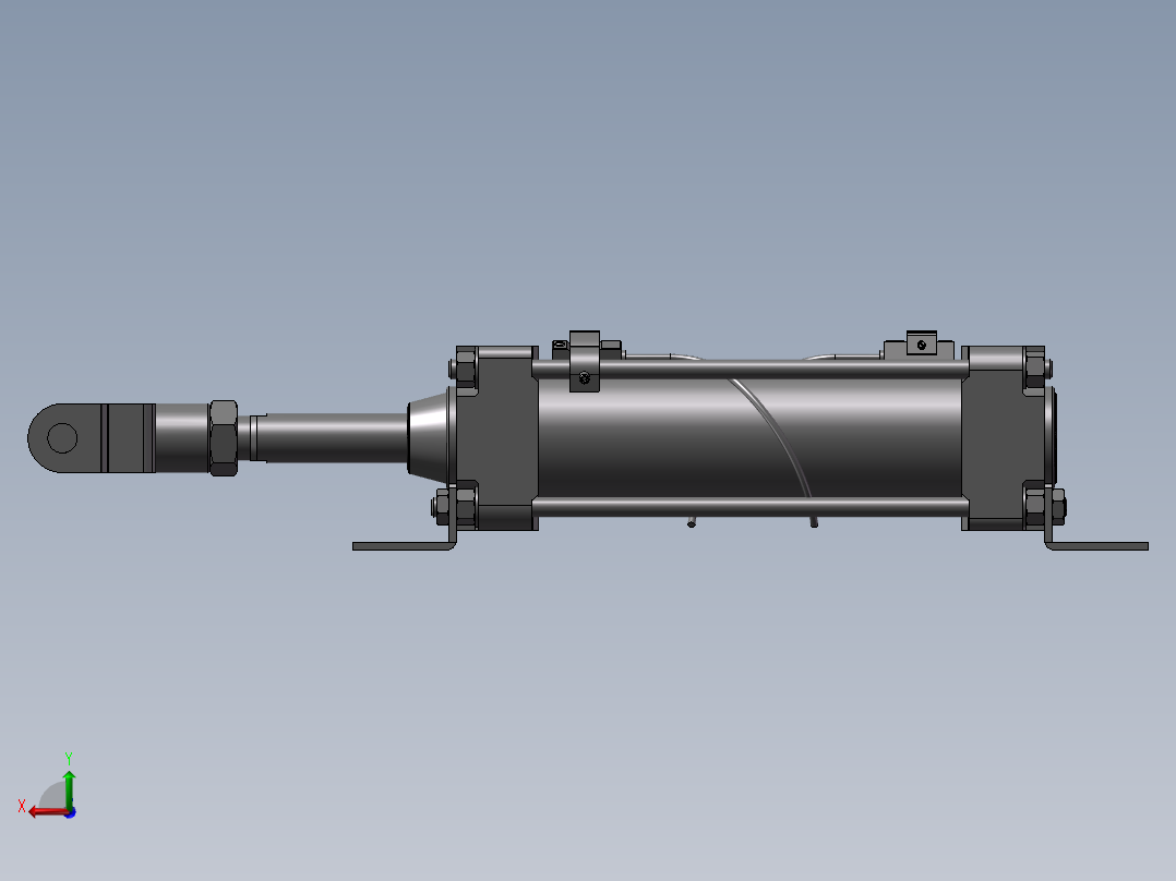 四连杆油缸后视图