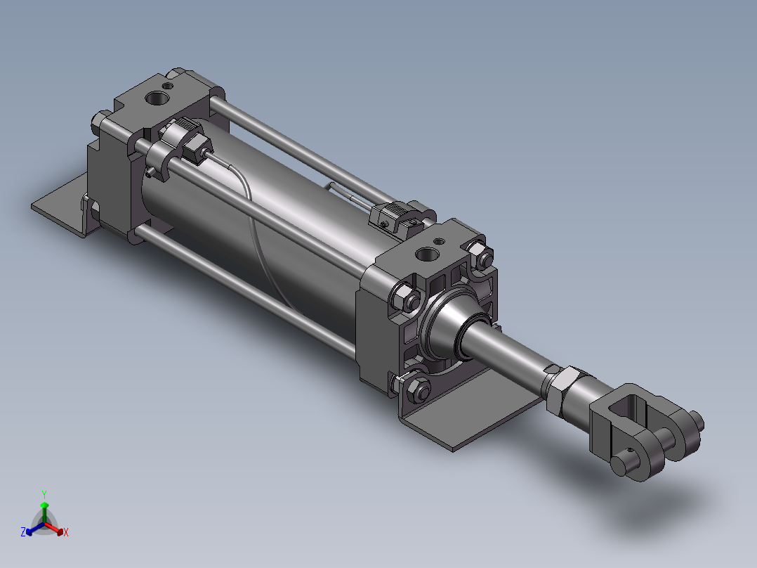 四连杆油缸正等轴测图
