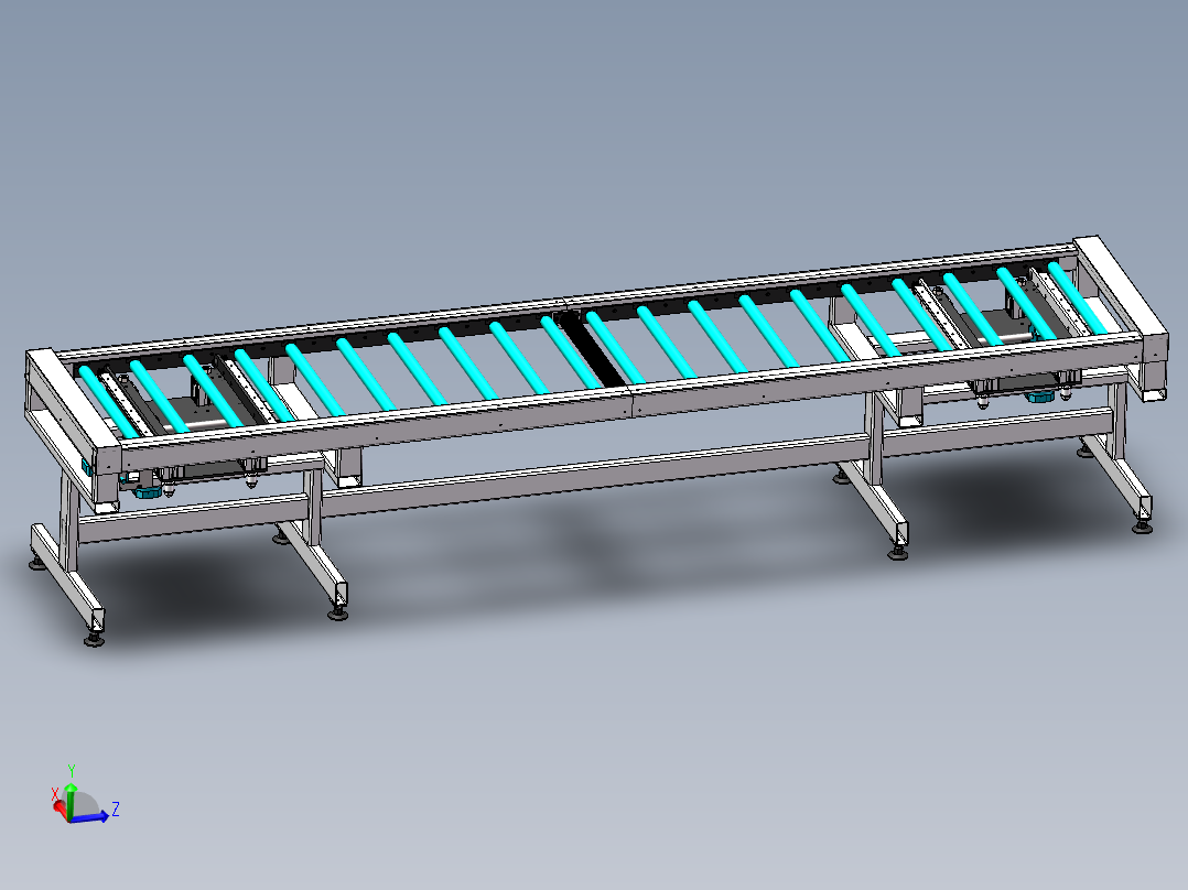 层压机托盘运输机主视图