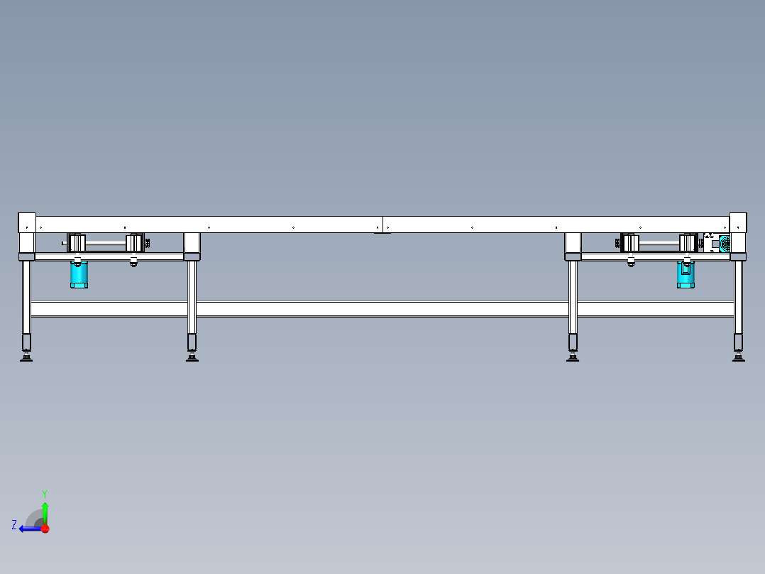 层压机托盘运输机右视图