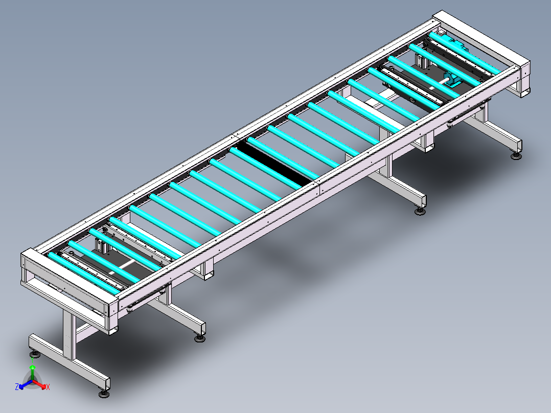 层压机托盘运输机正等轴测图