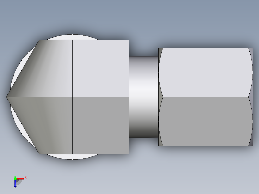 卡套式工业通用硬管接头EO_Adjustable_Locknut_elbow_WEE06ZLLMORCF俯视图