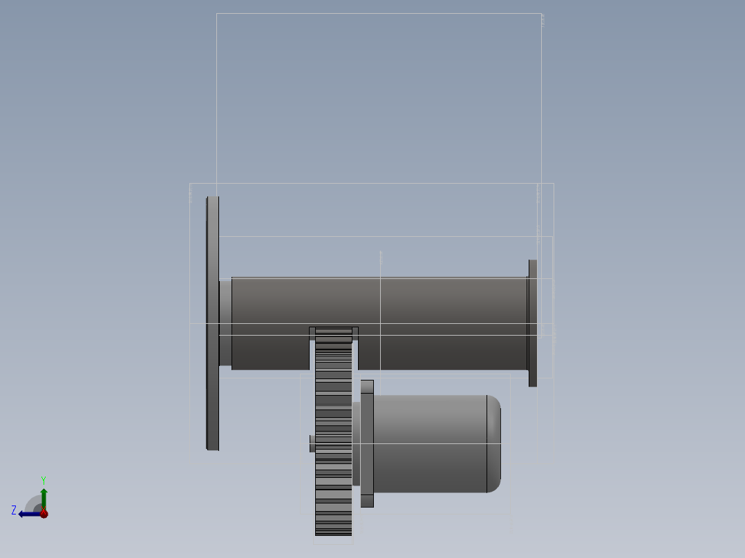 Q244-投射式自动投石器的设计【三维SolidWorks】右视图