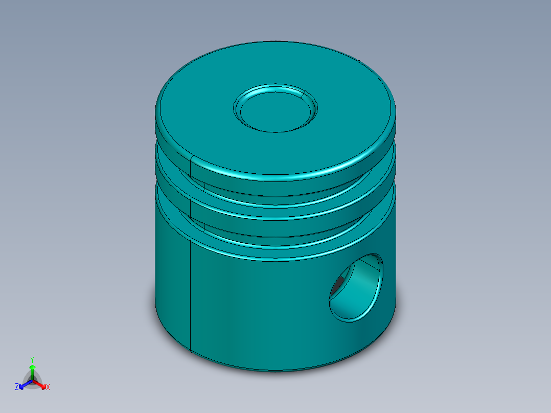 气缸电机-2851 Teal - Bright Bluish GreenTechnic Engine Piston Round主视图