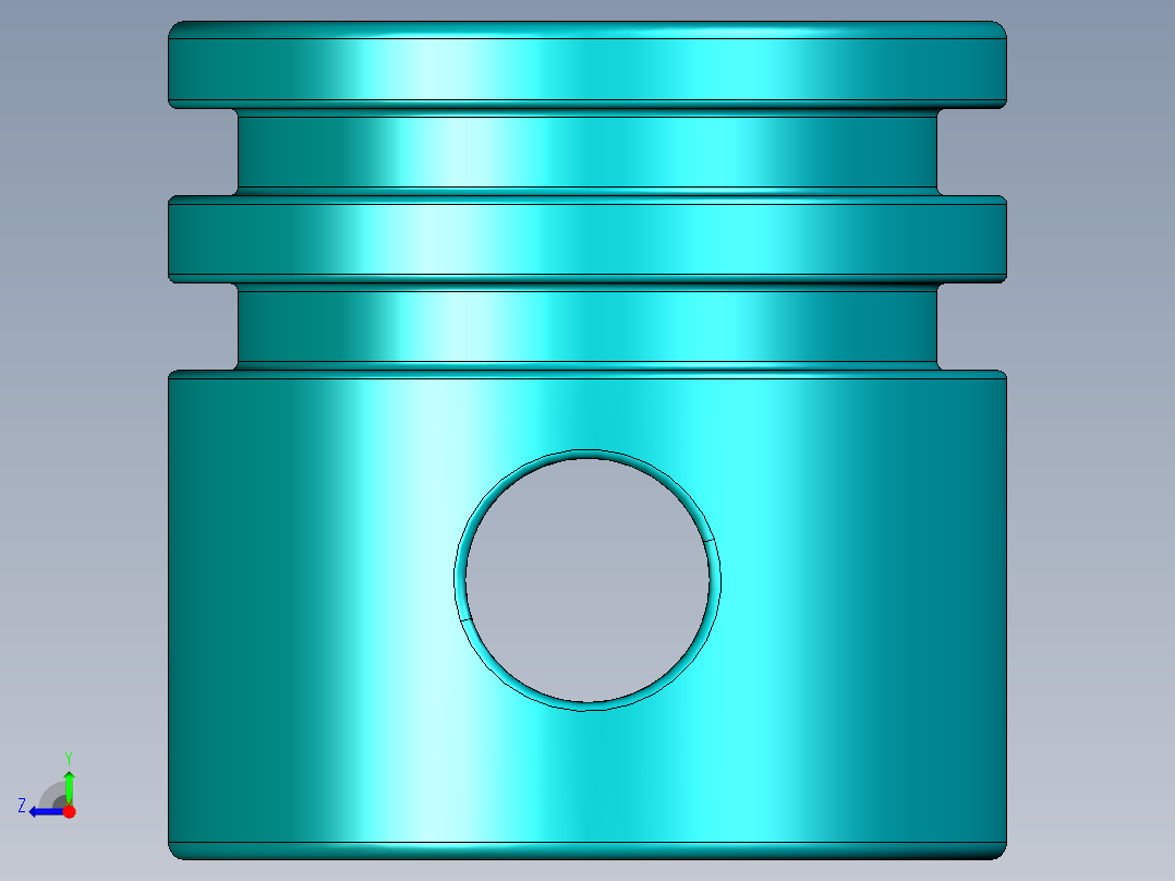 气缸电机-2851 Teal - Bright Bluish GreenTechnic Engine Piston Round右视图