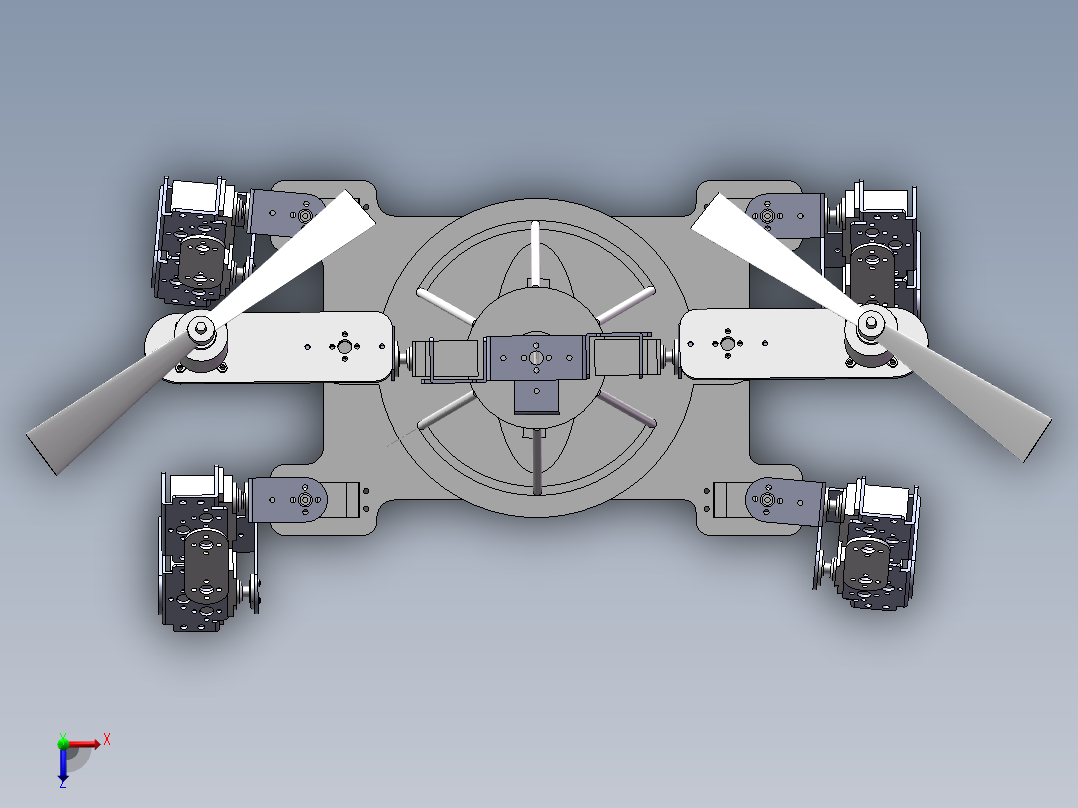四足飞行 1（三维+课设+程序+二维）俯视图