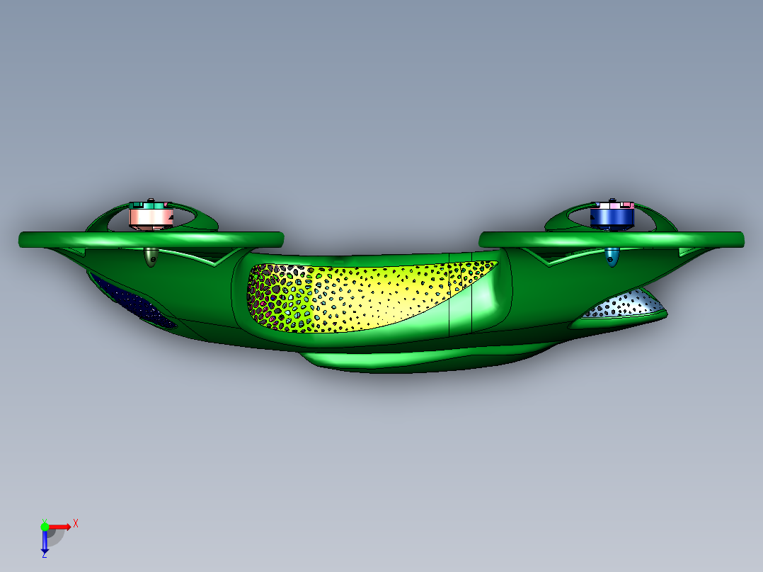 封闭机身四轴飞行器俯视图