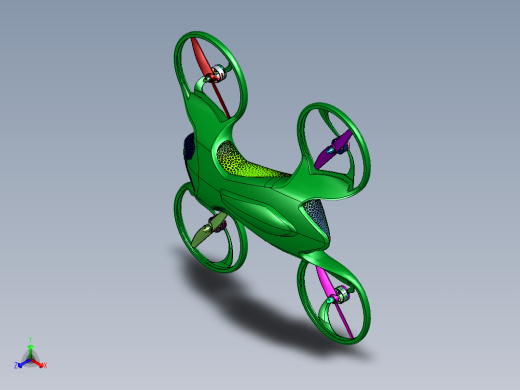 封闭机身四轴飞行器正等轴测缩略图