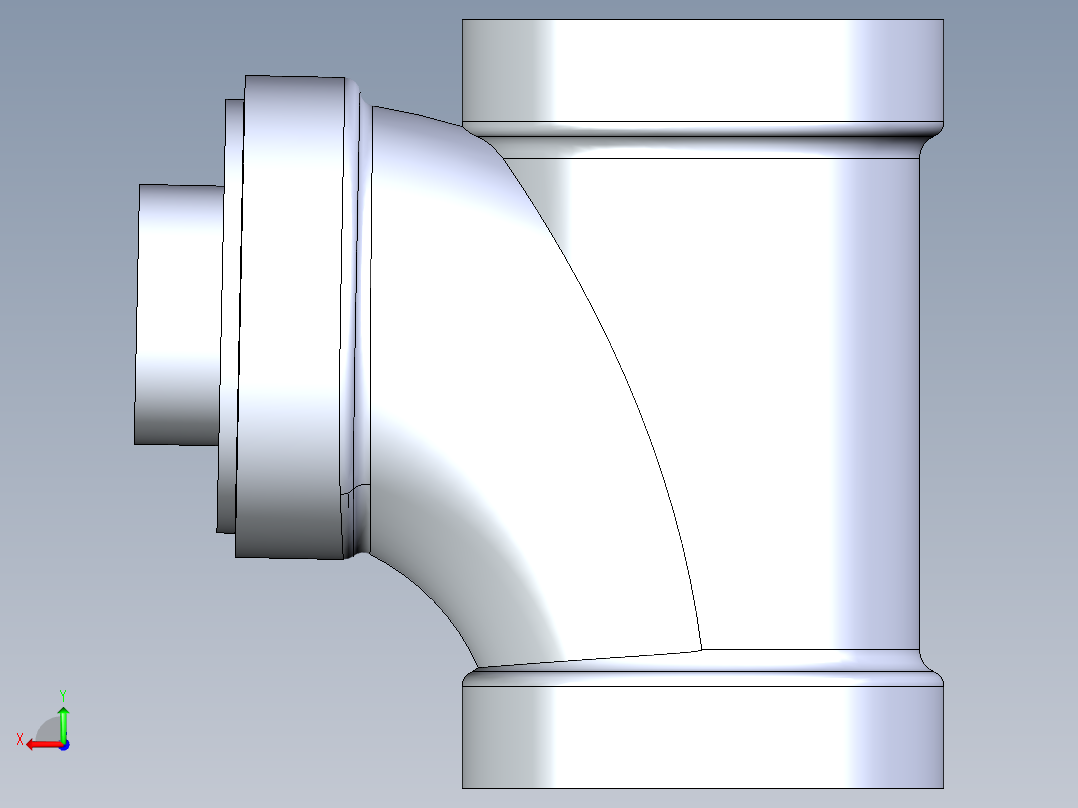 船舶管路系统S14_SeaDrainPLUS_SanitaryReducingTee-SxSxS_37E261534_4x2in Sea Drain Plus - Sanitary Reducing Tee - SxS后视图