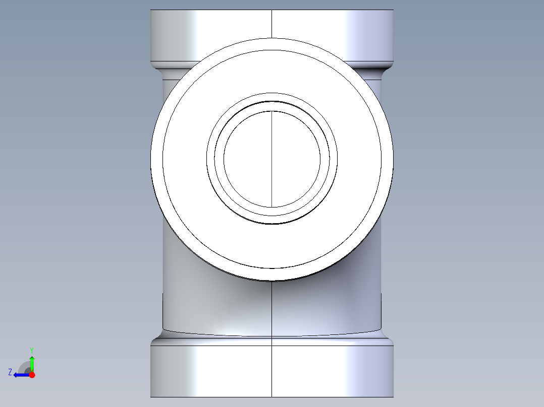 船舶管路系统S14_SeaDrainPLUS_SanitaryReducingTee-SxSxS_37E261534_4x2in Sea Drain Plus - Sanitary Reducing Tee - SxS右视图