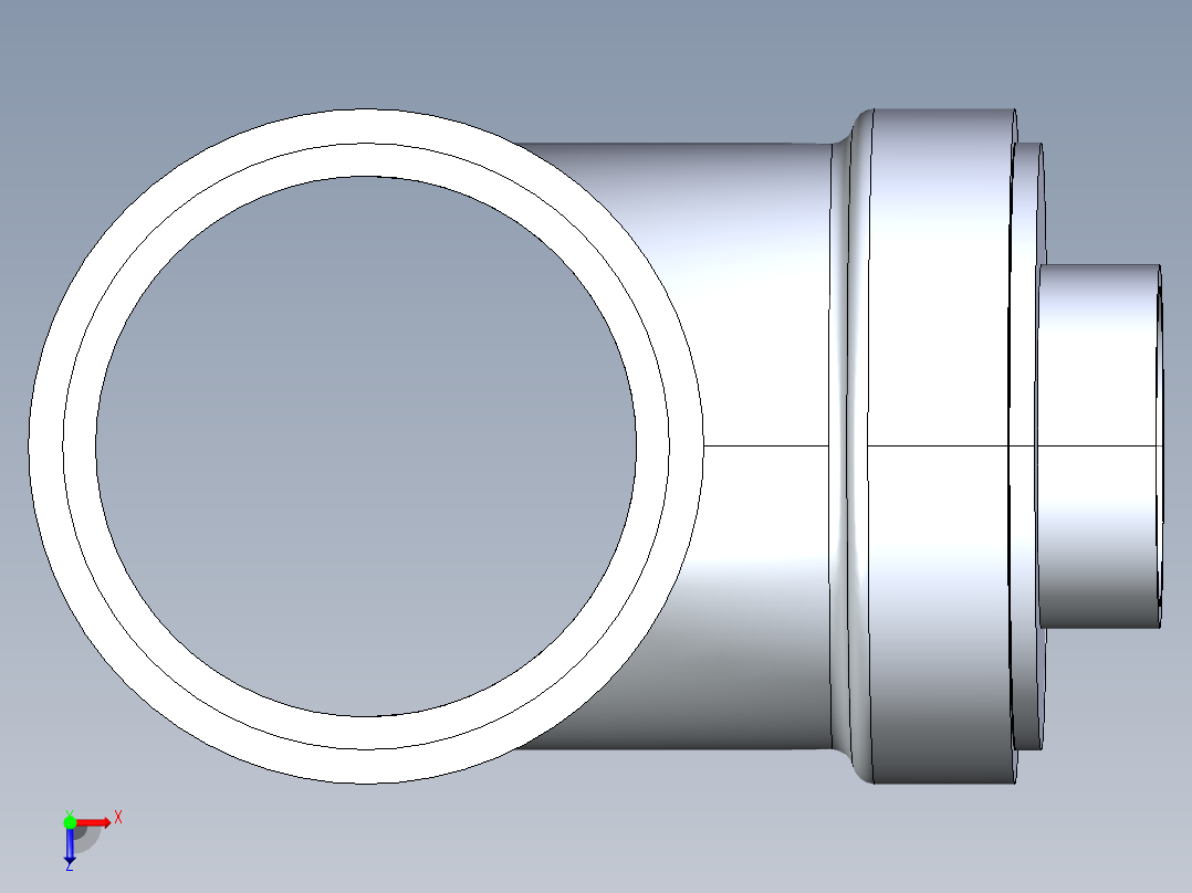 船舶管路系统S14_SeaDrainPLUS_SanitaryReducingTee-SxSxS_37E261534_4x2in Sea Drain Plus - Sanitary Reducing Tee - SxS俯视图