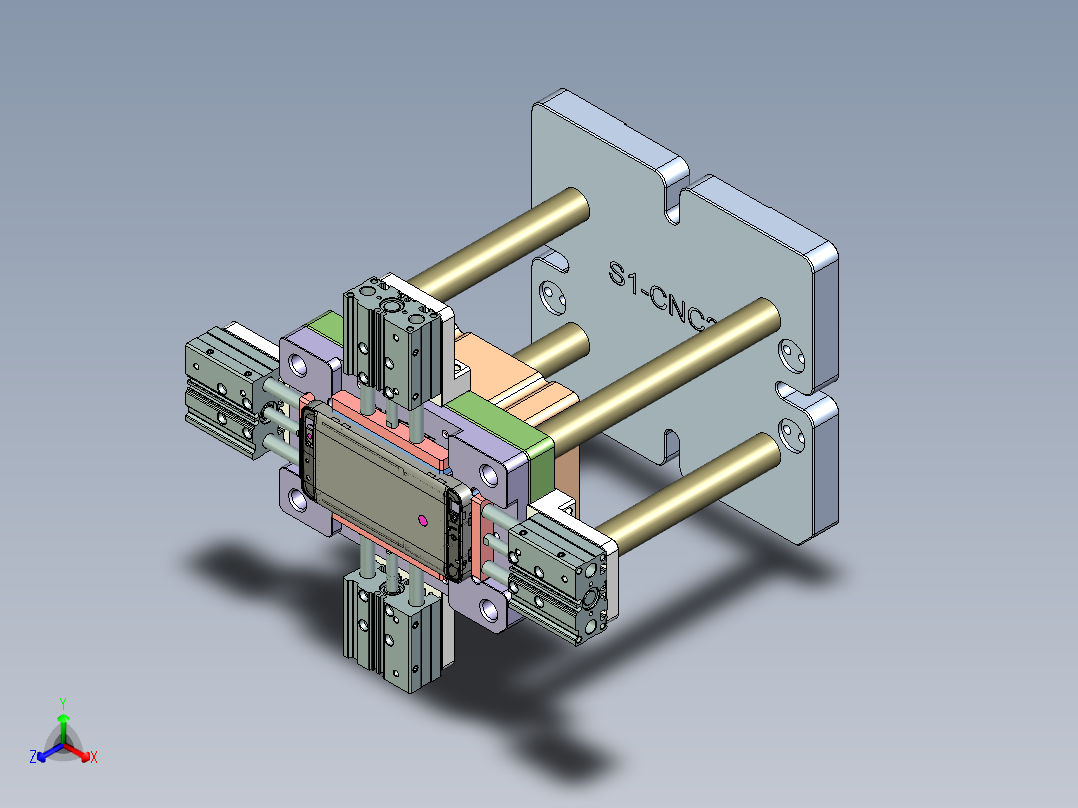 X3-B笔记本CNC工装夹具三维模型-CNC2-1009正等轴测图
