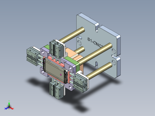 X3-B笔记本CNC工装夹具三维模型-CNC2-1009正等轴测缩略图