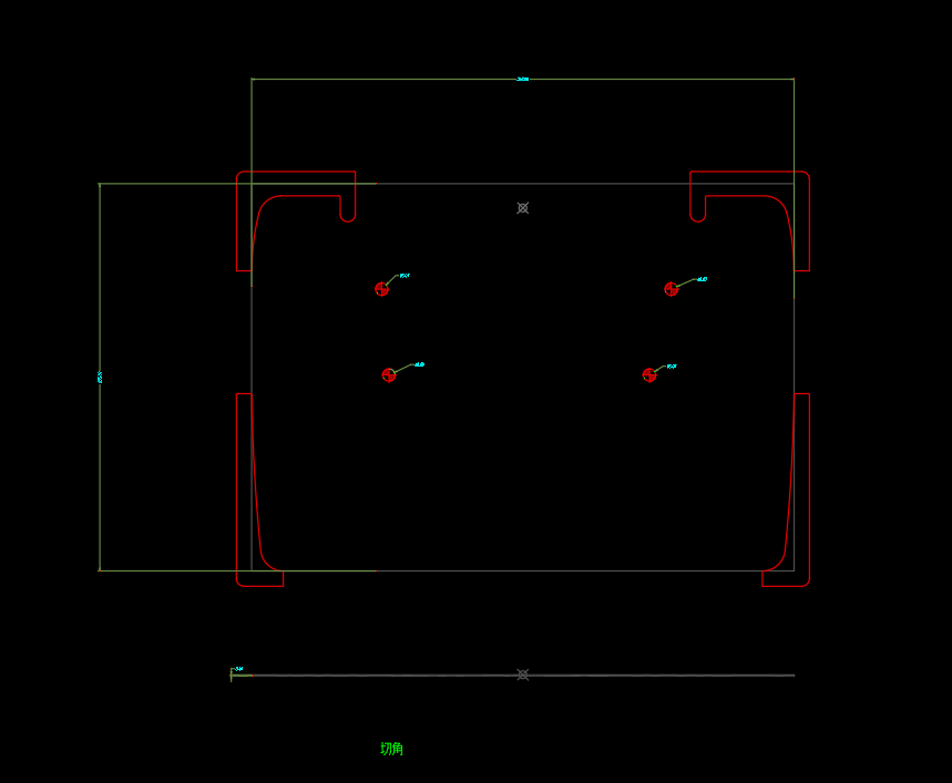 笔记本C壳面板切角模具设计图