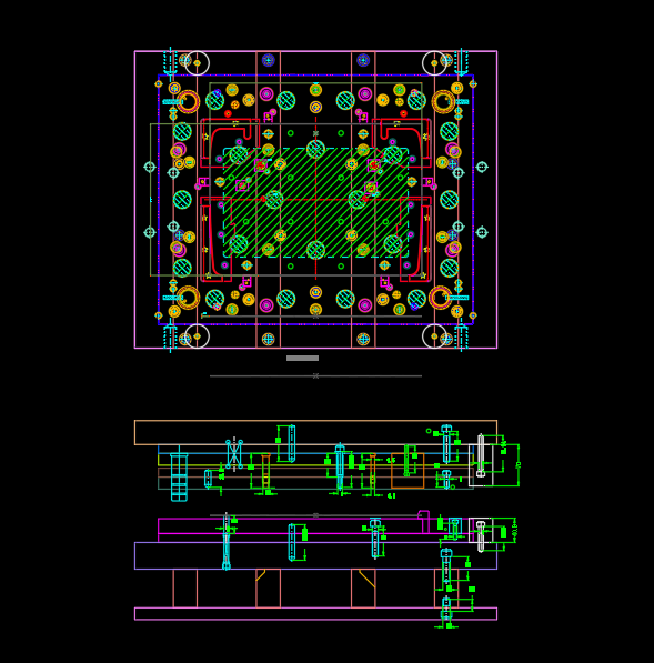 笔记本C壳面板切角模具设计图
