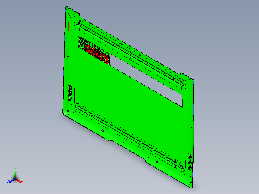 冲压笔记本D壳铣缺口程序模型正等轴测图