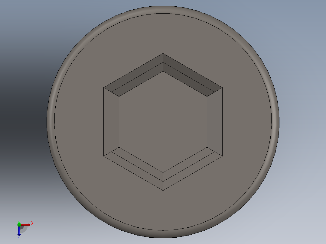 Screw_DIN_912_M2.5x25_A2.SLDPRT公制内六角螺钉俯视图