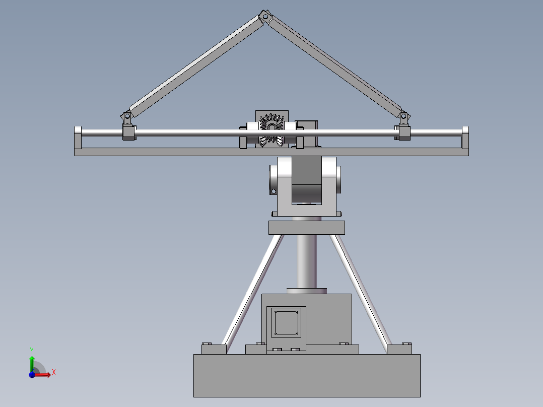 自动调节角度太阳能板装置前视图
