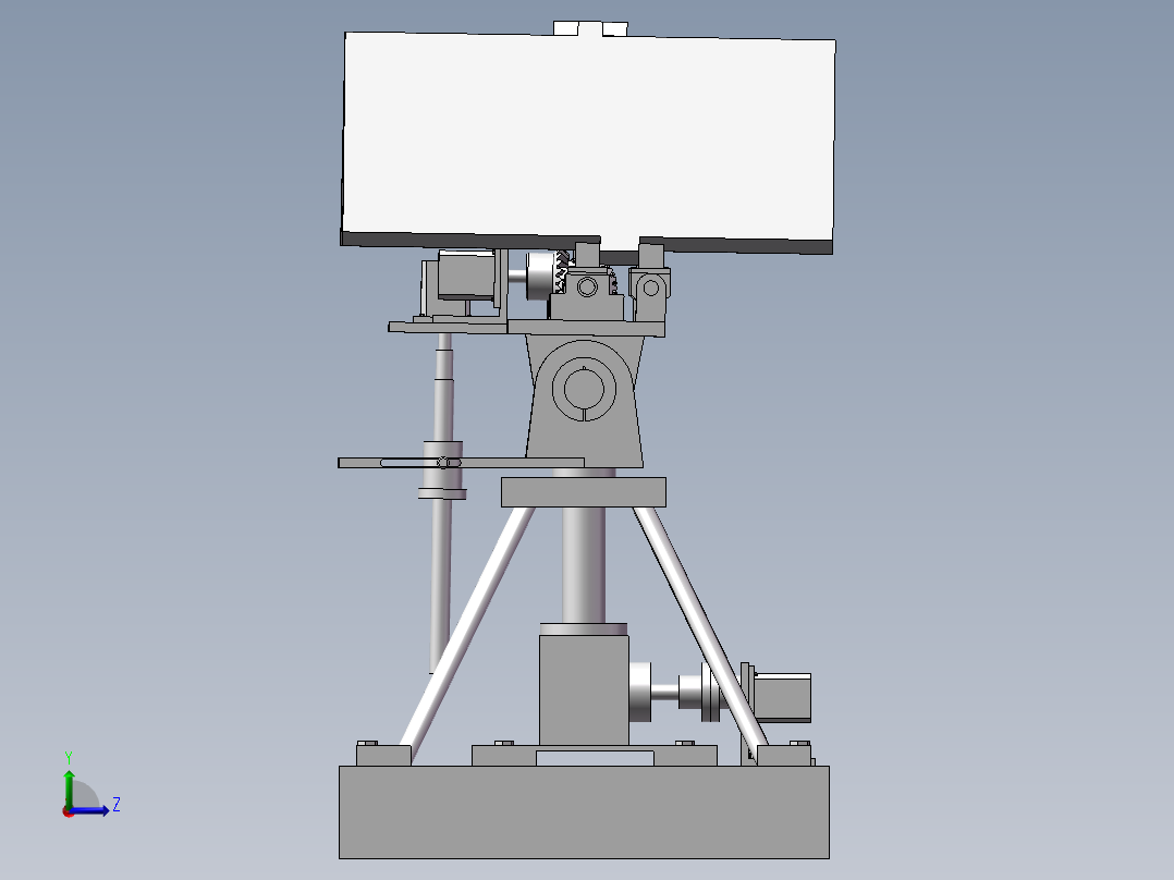 自动调节角度太阳能板装置左视图