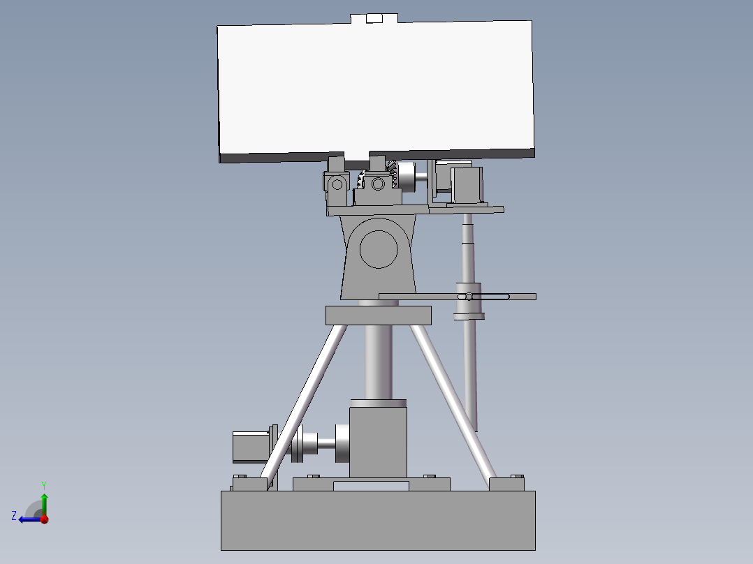 自动调节角度太阳能板装置右视图