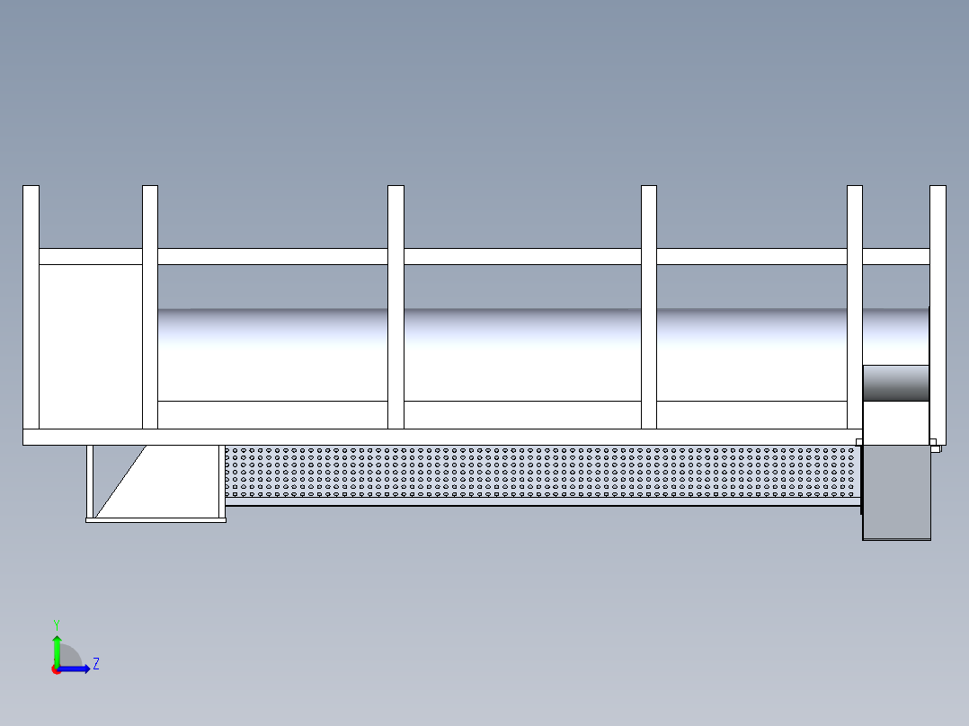 B2004014-鱼清洗机分离鱼鳞鱼皮左视图