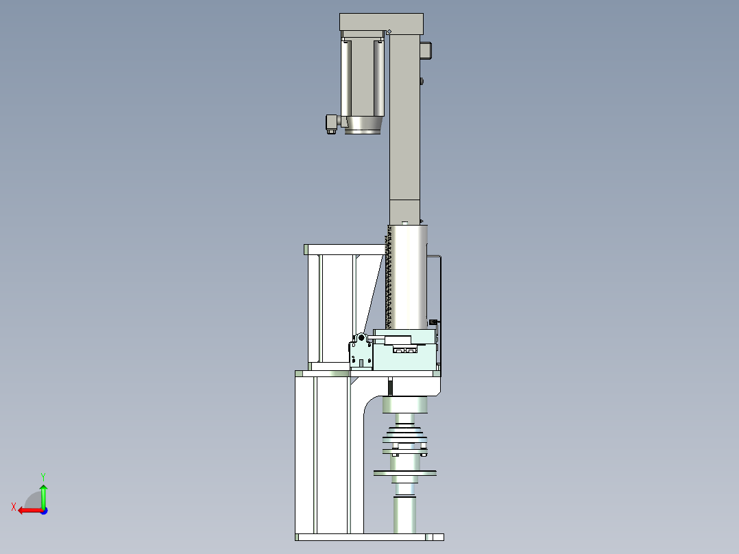 片状送料压料机构后视图