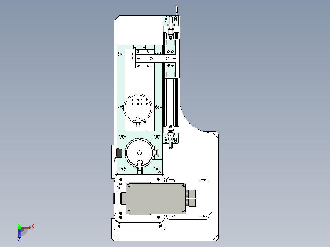 片状送料压料机构俯视图