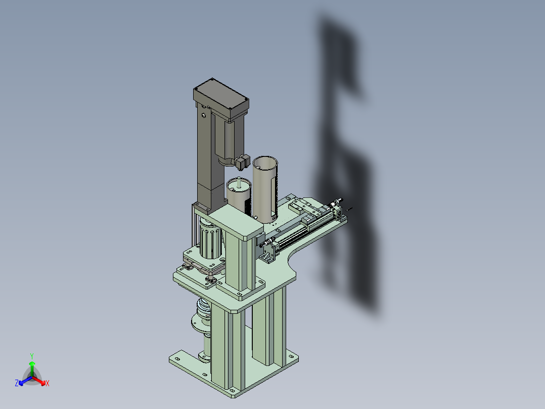 片状送料压料机构正等轴测图