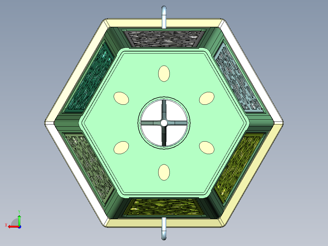 六角吊顶地埋两用灯后视图