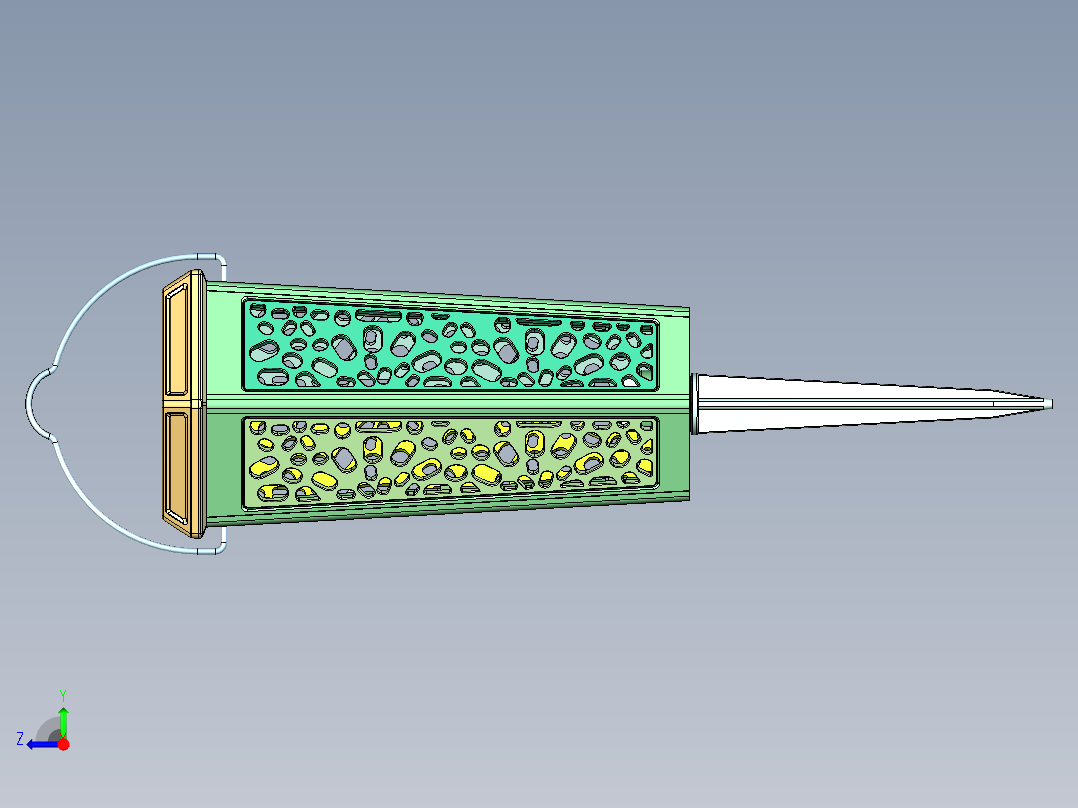 六角吊顶地埋两用灯右视图
