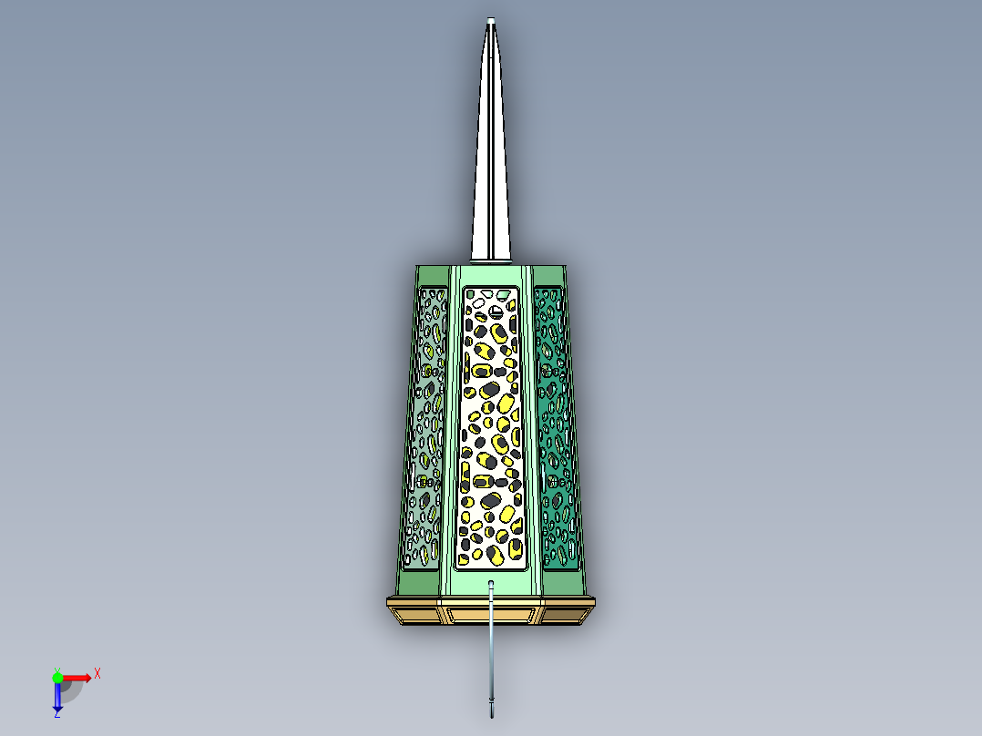 六角吊顶地埋两用灯俯视图