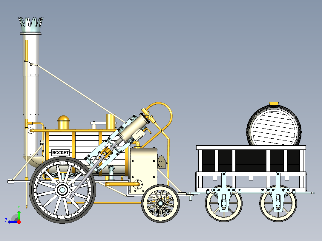 A3003596-蒸汽机车右视图