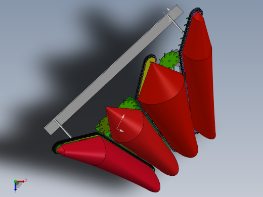 玉米秸秆保留型收割榨汁机的收割系统设计说明书及全套图纸俯视缩略图