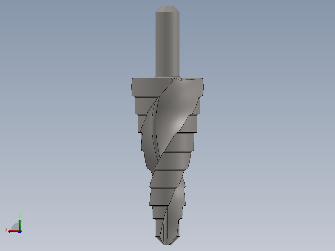 阶梯钻头后视图