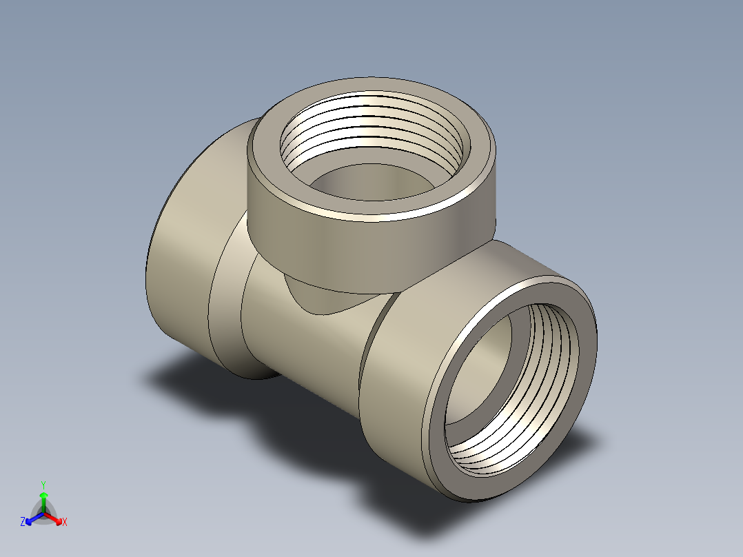 B3004486-1_ 三通接头正等轴测图