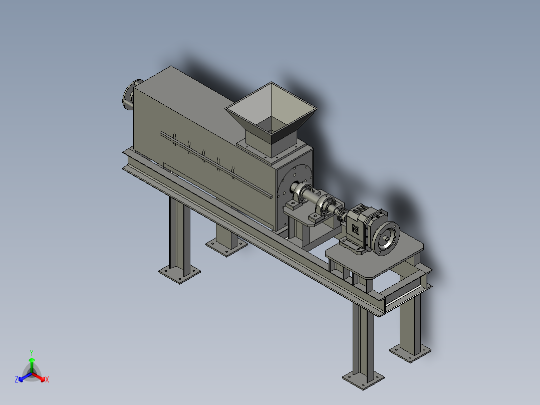 固液分离机尾菜脱水机正等轴测图