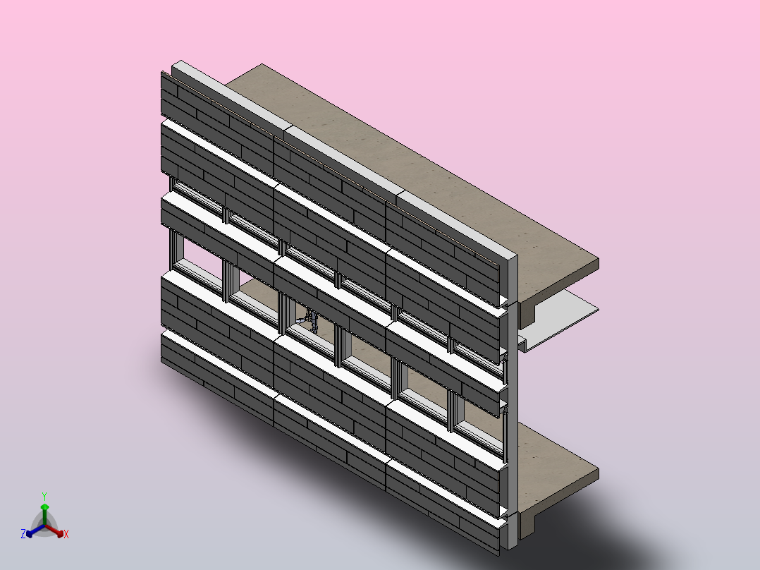大学建筑正等轴测图