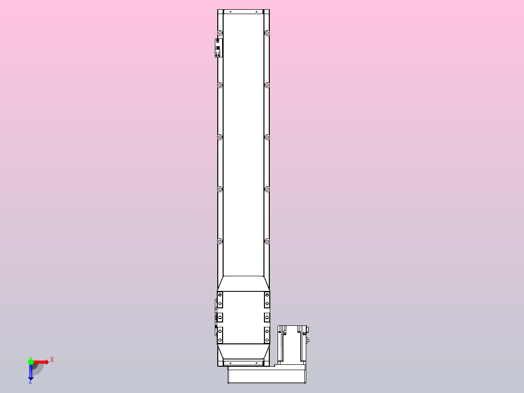 滚珠丝杠直线轴内置导轨TPA-GCR-150-2010C-L750-ML-M75-N3俯视图