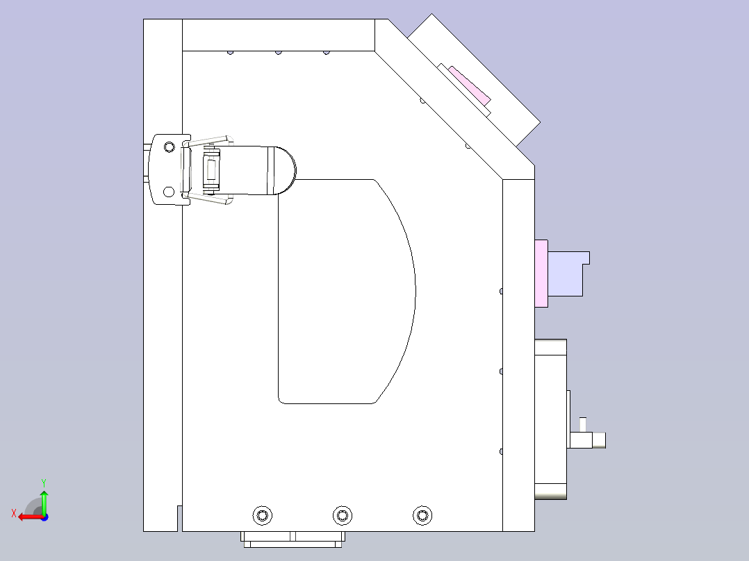 交流充电枪微动开关测试治具3D图纸后视图