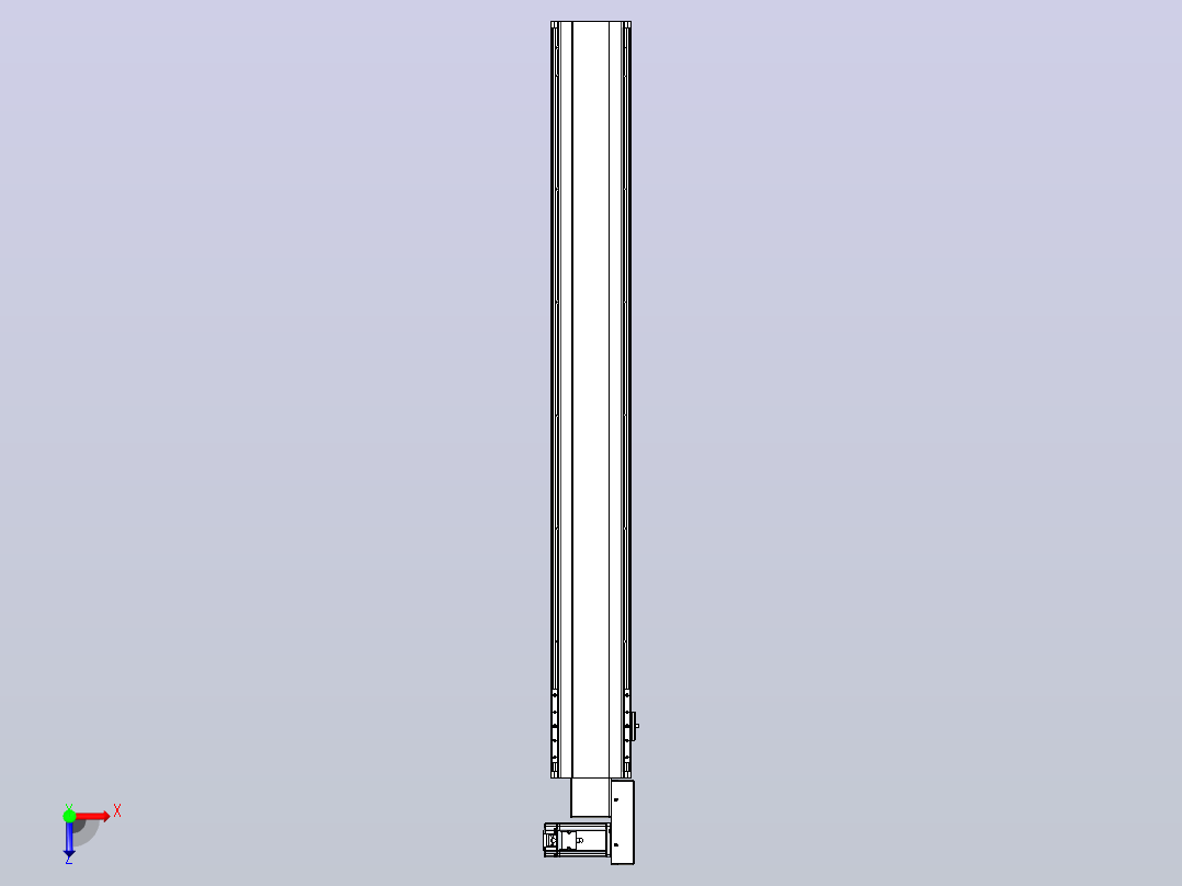 皮带直线轴半封闭可选导轨TPA-HNB-140D-120-L1100-MR-C-P40-N3俯视图