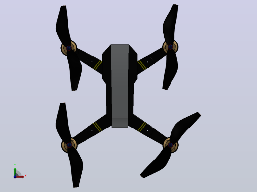 Quadcopter Y1101，带有6''NACA-M18型号螺旋桨前视缩略图